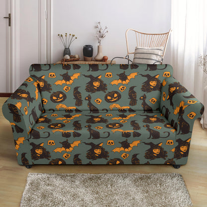 Witch Bat Halloween Print Design LKS305 Loveseat Couch Slipcover