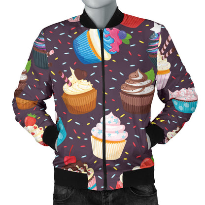 Cupcakes Party Print Pattern Men Bomber Jacket