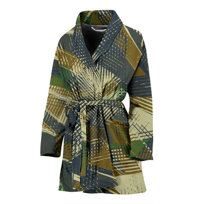 Military Camouflage Pattern Print Design 01 Women Bathrobe
