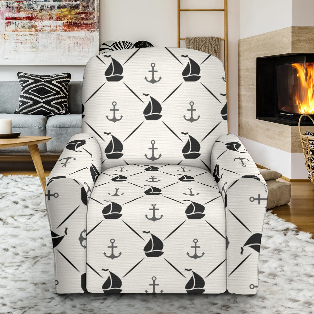 Sailboat Print Design LKS302 Recliner Slipcover with Pocket