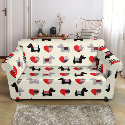 Scottish Terriers Print Design LKS3010 Loveseat Couch Slipcover