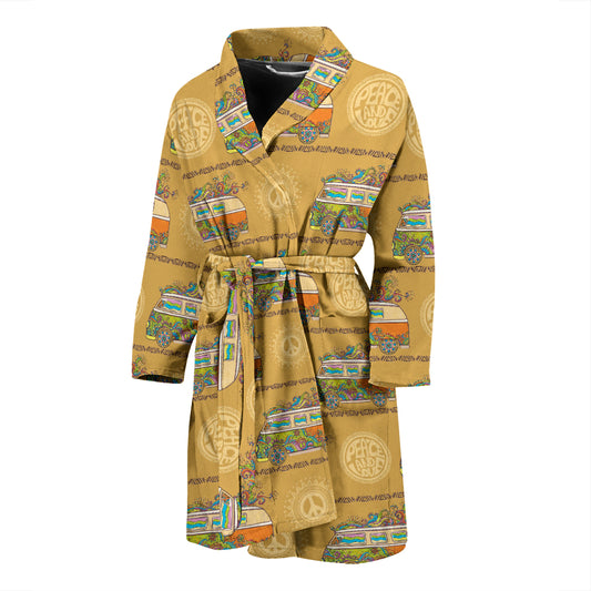 Hippie Van Print Design LKS304 Men Bathrobe