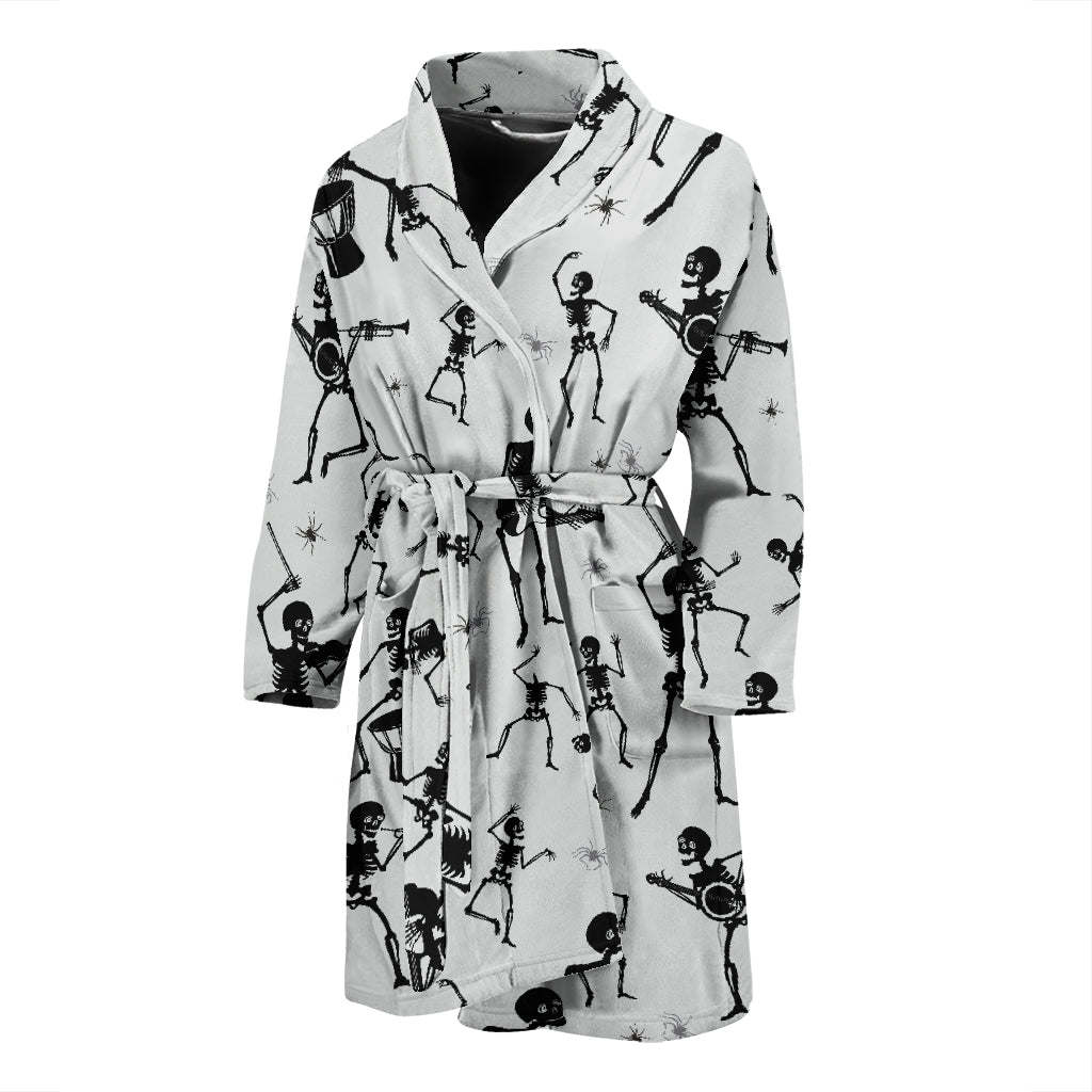 Skeleton Music Player Print Design LKS303 Men Bathrobe