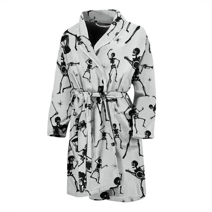 Skeleton Music Player Print Design LKS303 Men Bathrobe