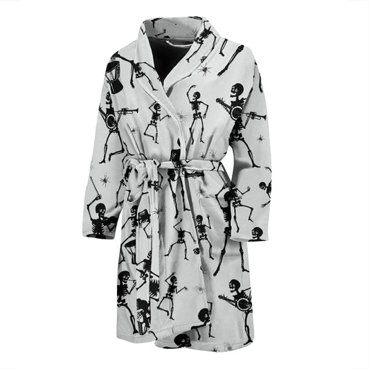 Skeleton Music Player Print Design LKS303 Men Bathrobe