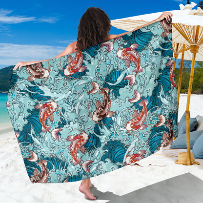 KOI Fish Pattern Print Design 05 Sarong Pareo Wrap