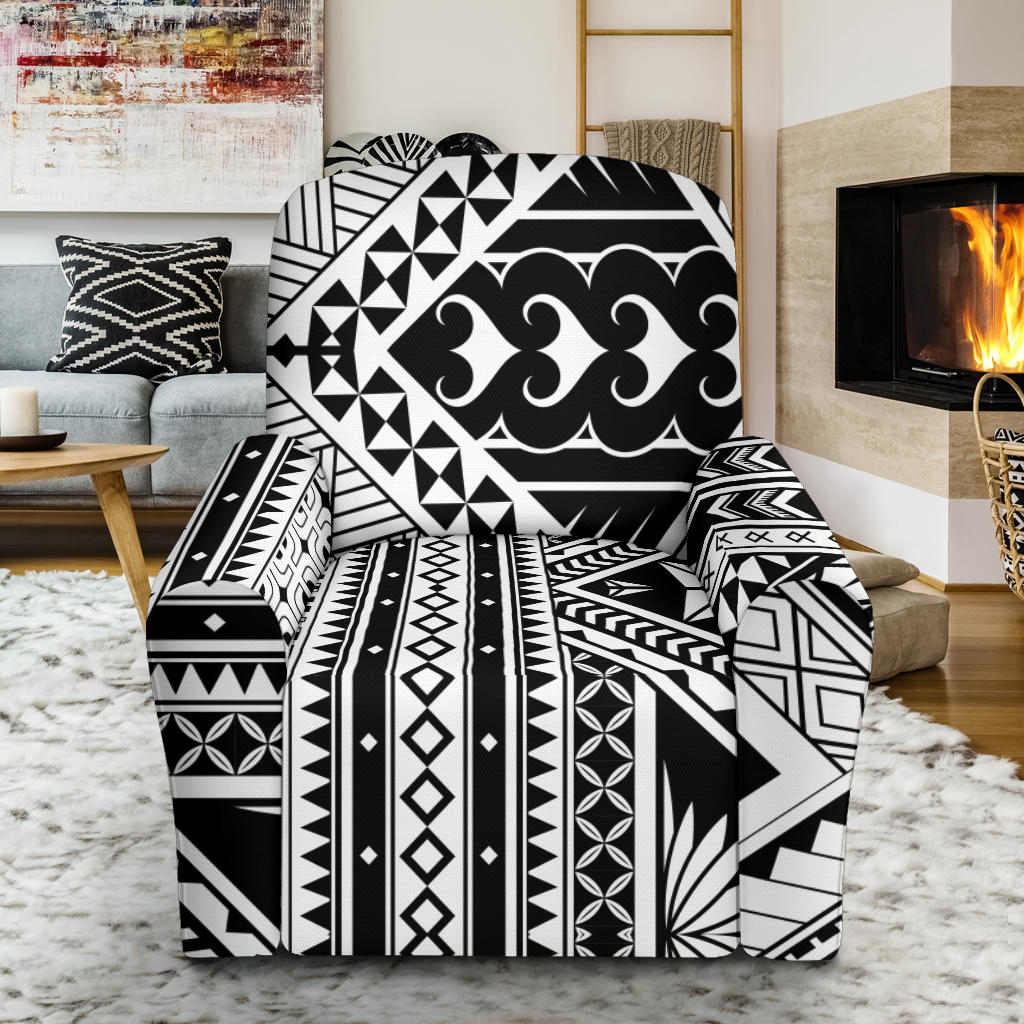 Samoan Tattoo Style Print Design LKS307 Recliner Slipcover with Pocket