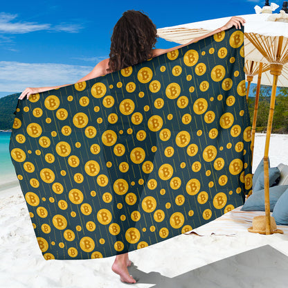 Bitcoin Pattern Print Design 01 Sarong Pareo Wrap