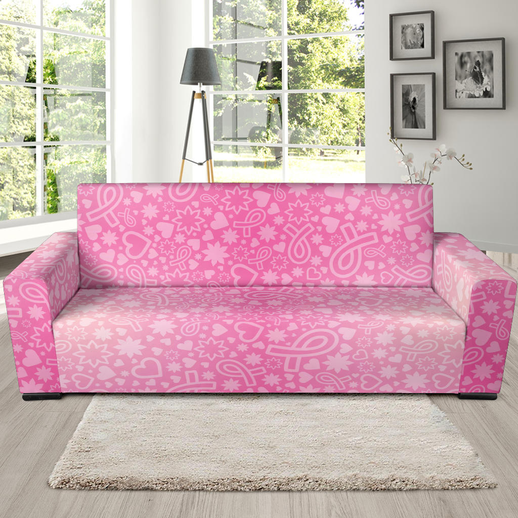 Breast cancer Pattern Print Design 02 Sofa Slipcover