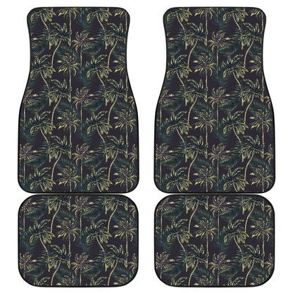 Palm Tree Background Design Print Car Floor Mats Front Back