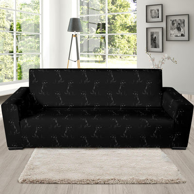 Black Cat Pattern Print Design 03 Sofa Slipcover