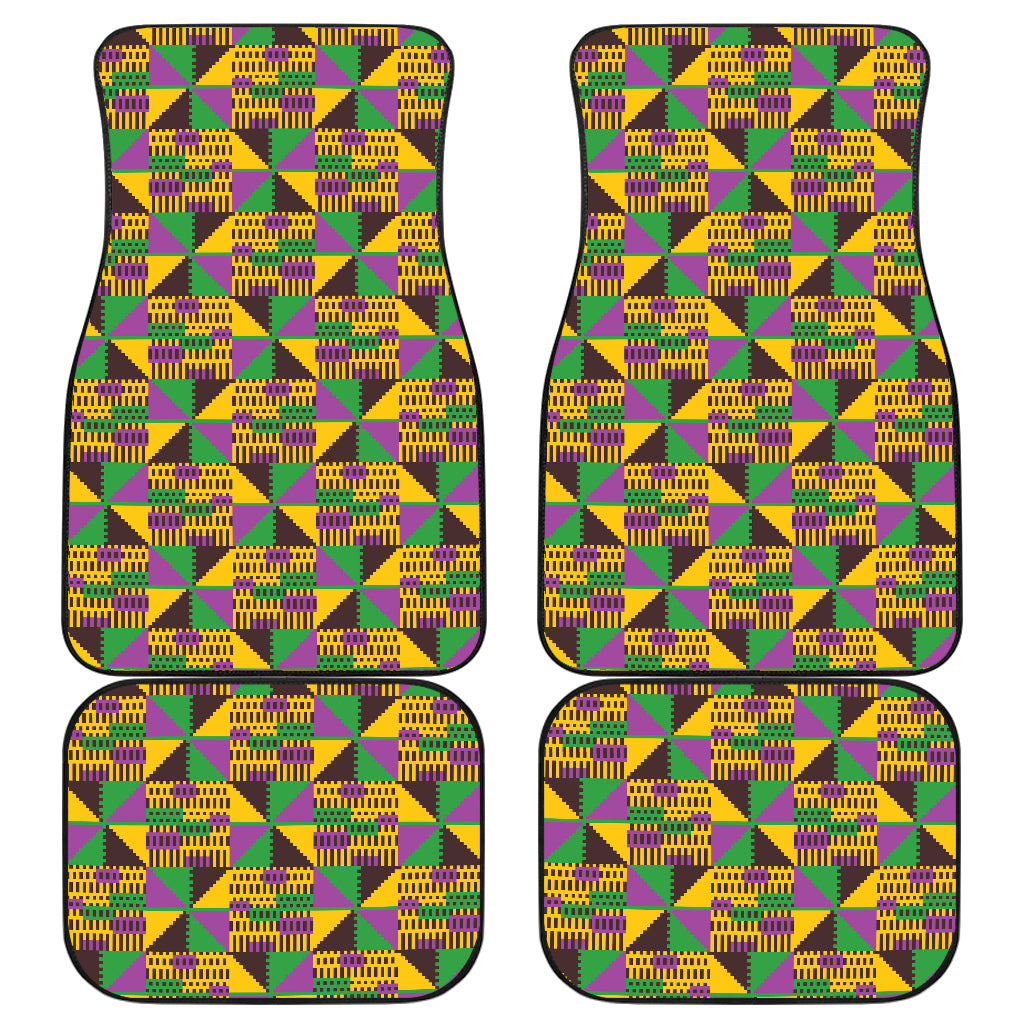 Kente Triangle Design African Print Car Floor Mats Front Back