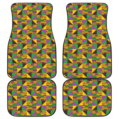 Kente Triangle Design African Print Car Floor Mats Front Back