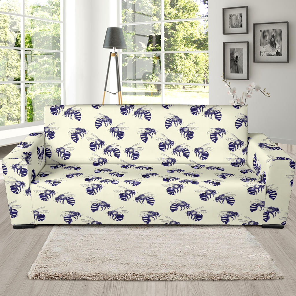 Bee Pattern Print Design 02 Sofa Slipcover