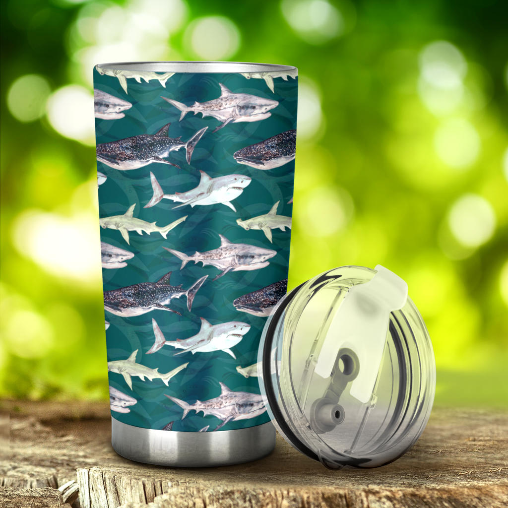 Shark Style Print Tumbler