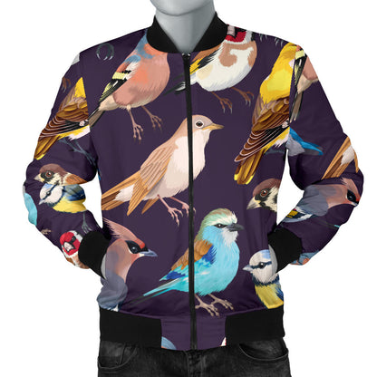 Bird Cute Print Pattern Men Bomber Jacket