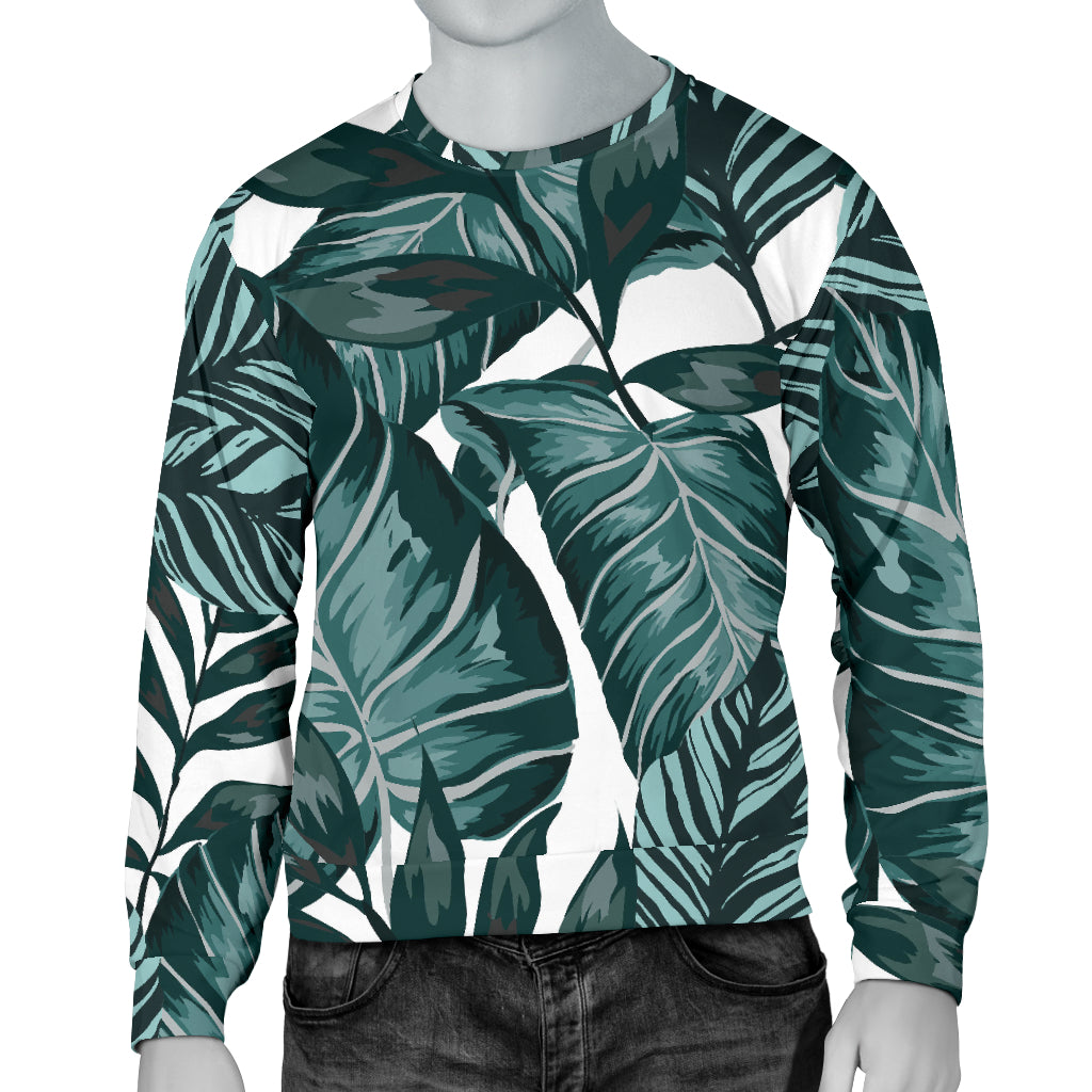 Tropical Palm Leaves Pattern Men Long Sleeve Sweatshirt