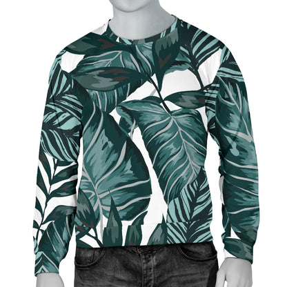Tropical Palm Leaves Pattern Men Long Sleeve Sweatshirt
