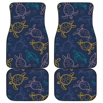 Sea Turtle Baby Print Car Floor Mats Front Back