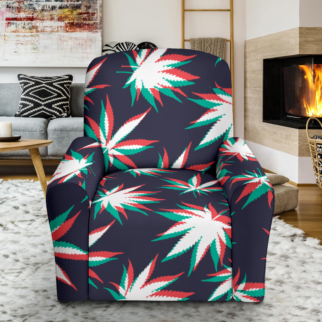 Pot Leaf Pattern Print Design A01 Recliner Slipcover with Pocket