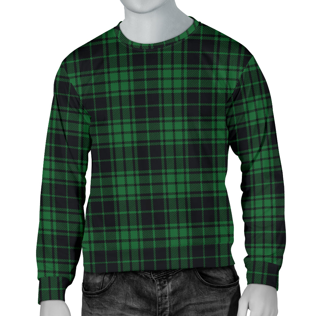 Green Tartan Plaid Pattern Men Long Sleeve Sweatshirt