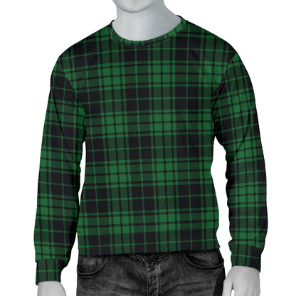 Green Tartan Plaid Pattern Men Long Sleeve Sweatshirt