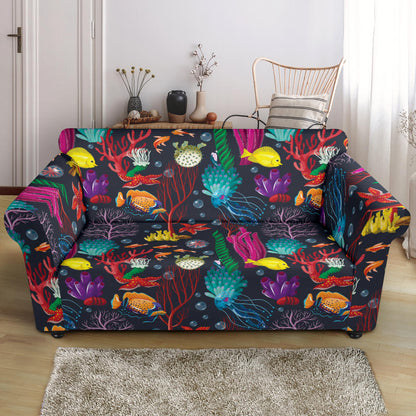 Underwater Cute Print Design LKS303 Loveseat Couch Slipcover
