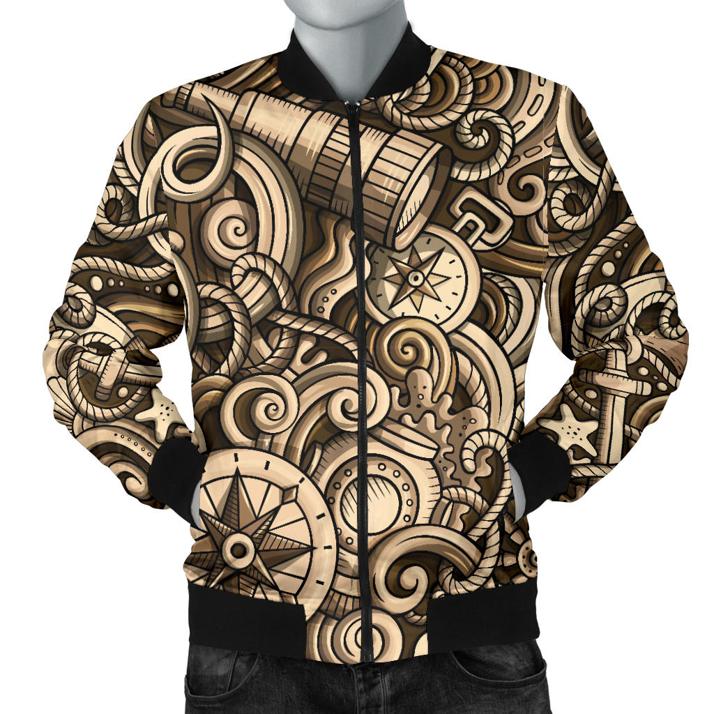 Nautical Tattoo Design Themed Print Men Bomber Jacket