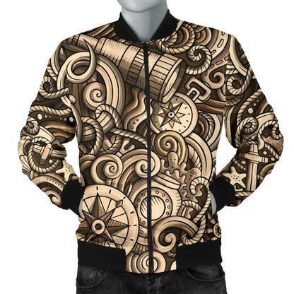 Nautical Tattoo Design Themed Print Men Bomber Jacket