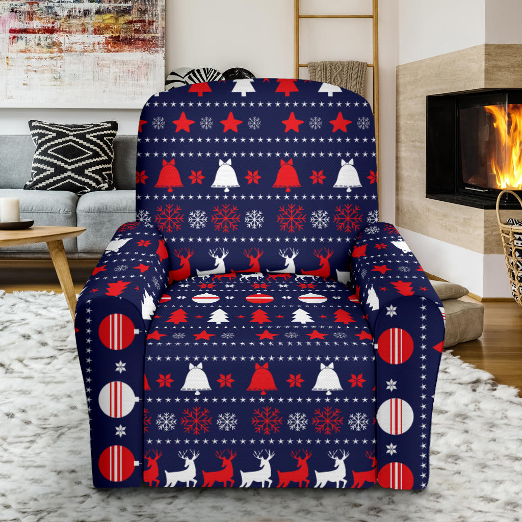 Reindeer Print Design LKS404 Recliner Slipcover with Pocket
