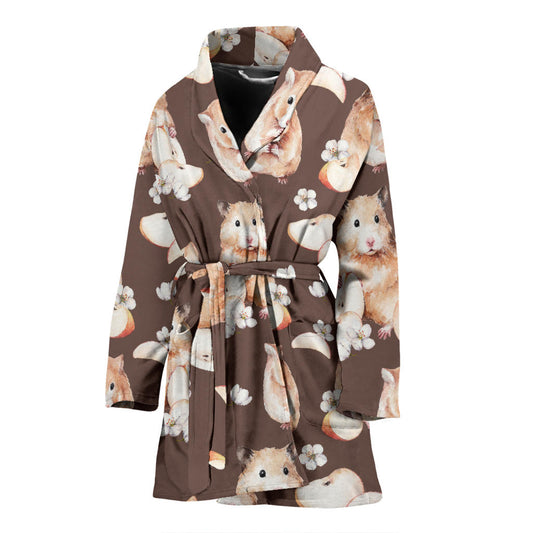 Hamster Pattern Print Design 03 Women Bathrobe