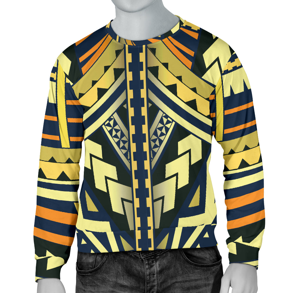 Polynesian Tattoo Print Men Long Sleeve Sweatshirt