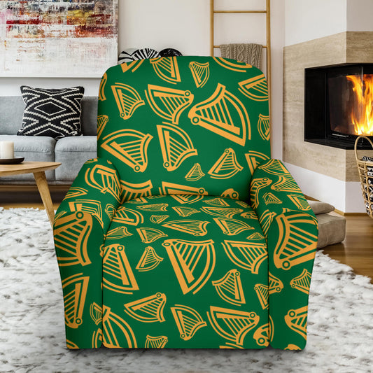 Harp Pattern Print Design 03 Recliner Slipcover with Pocket