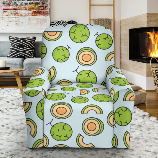 Cantaloupe Pattern Print Design 02 Recliner Slipcover with Pocket