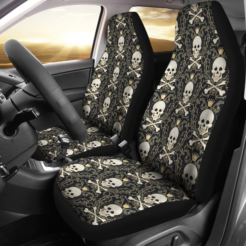 Skull King Print Design LKS307 Car Seat Covers