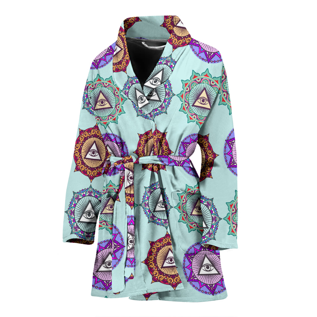 Third Eye Print Design LKS302 Women Bathrobe
