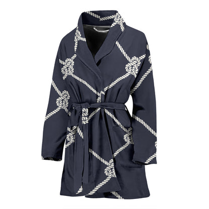 Rope Pattern Print Design A02 Women Bathrobe