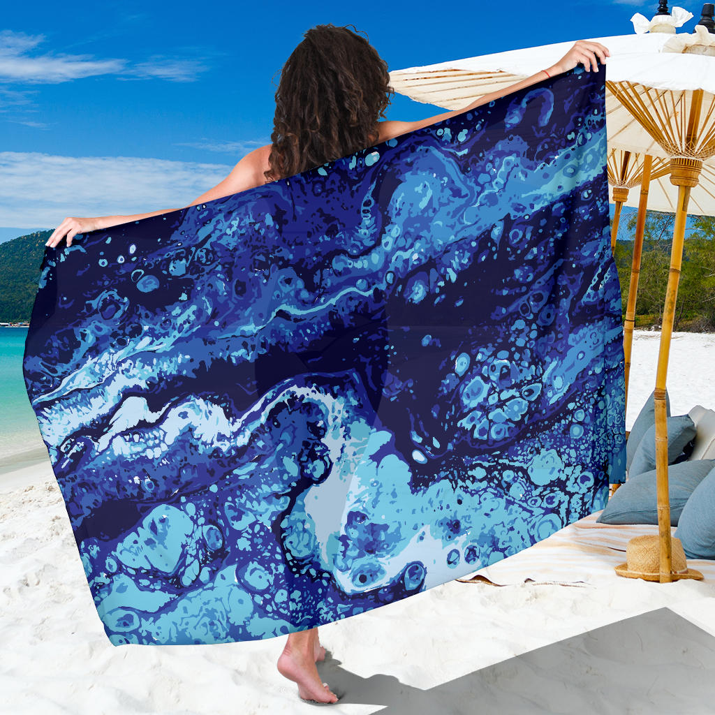 Ocean Liquid Pattern Print Design A03 Sarong Pareo Wrap