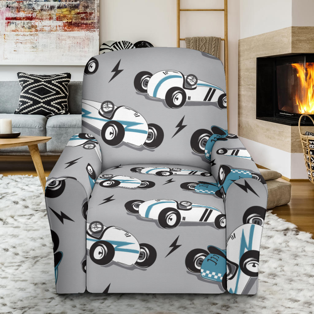 Racing Vintage Pattern Print Design A02 Recliner Slipcover with Pocket