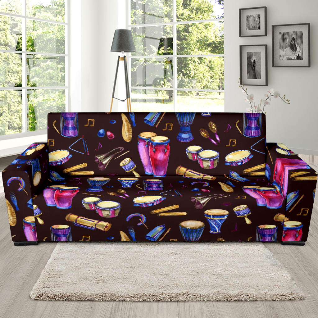 Percussion Neon Pattern Print Design 04 Sofa Slipcover