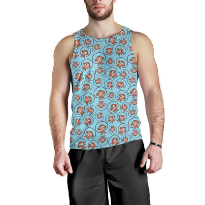 Monkey Cute Design Themed Print Men Tank Top