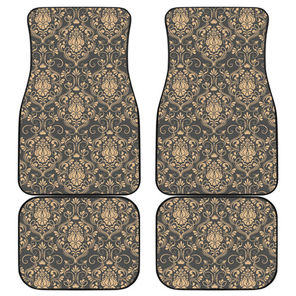 Damask Elegant Luxury Print Pattern Car Floor Mats Front Back