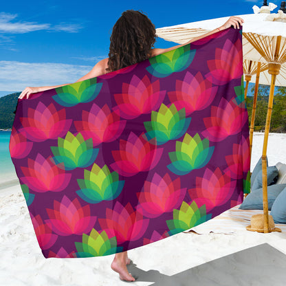 Lotus Pattern Print Design 02 Sarong Pareo Wrap