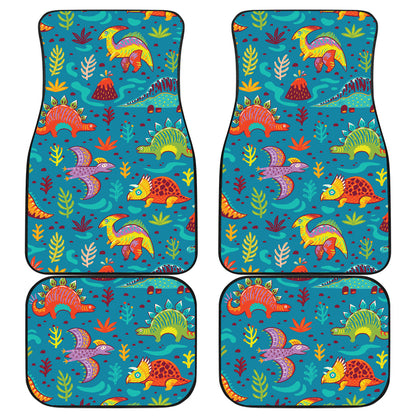 Dinosaur Cartoon Style Car Floor Mats Front Back