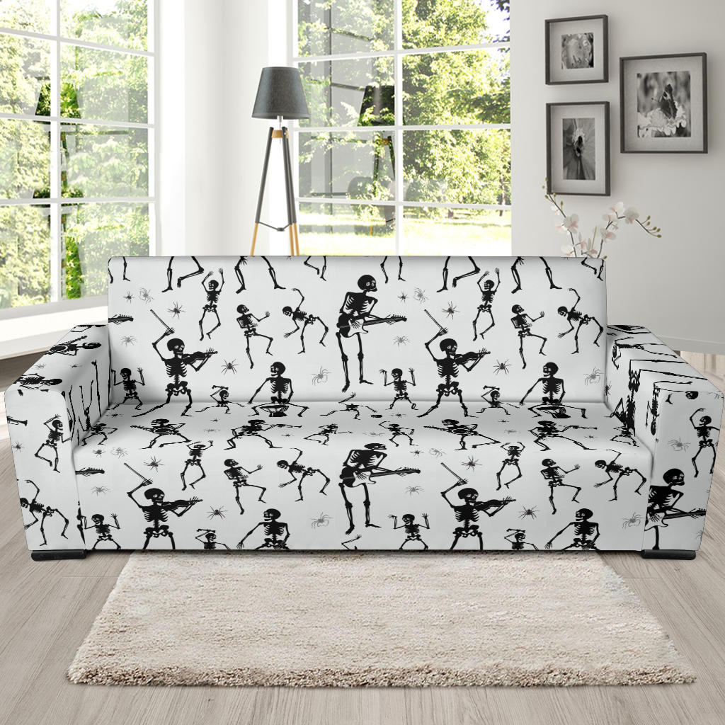 Skeleton Music Player Print Design LKS303 Sofa Slipcover
