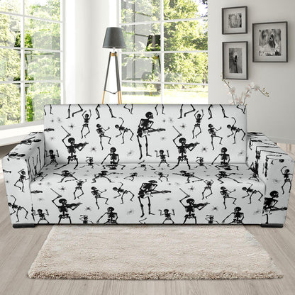 Skeleton Music Player Print Design LKS303 Sofa Slipcover