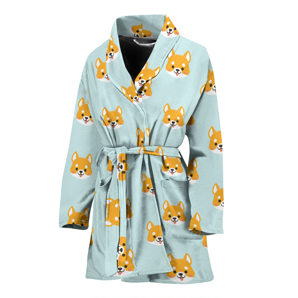 Shiba Inu Print Design LKS301 Women Bathrobe