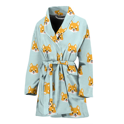 Shiba Inu Print Design LKS301 Women Bathrobe