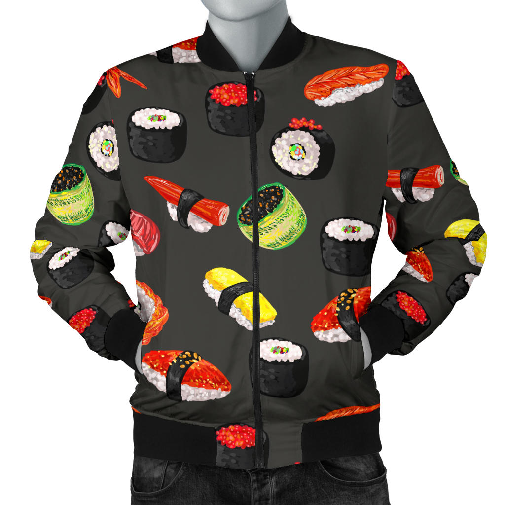Sushi Design Print Men Bomber Jacket