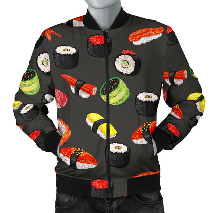 Sushi Design Print Men Bomber Jacket